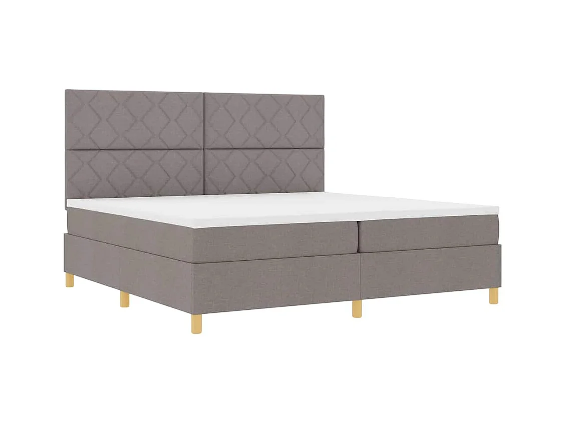 Cadre de lit avec tête de lit Taupe 200 x 200 cm tissu
