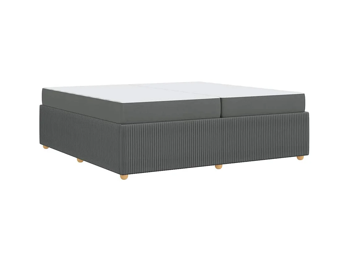 Cadre de lit avec matelas Gris foncé 200 x 200 cm tissu