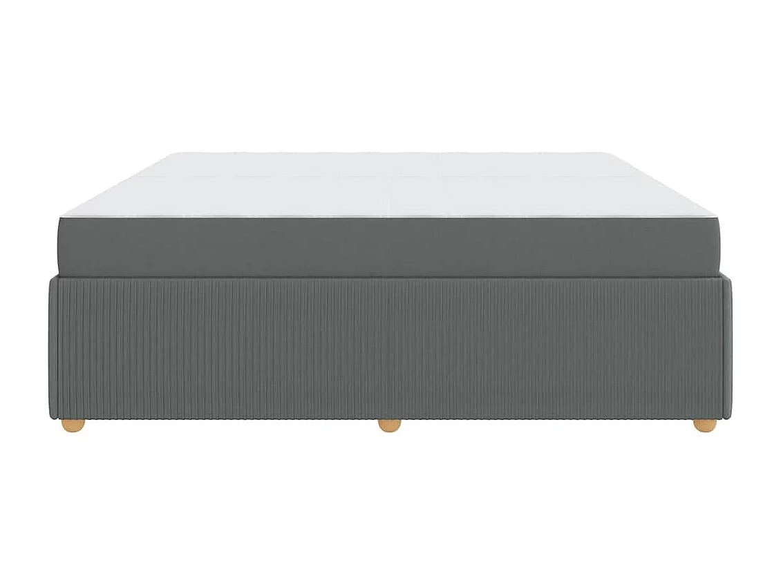 Cadre de lit avec matelas Gris foncé 200 x 200 cm tissu