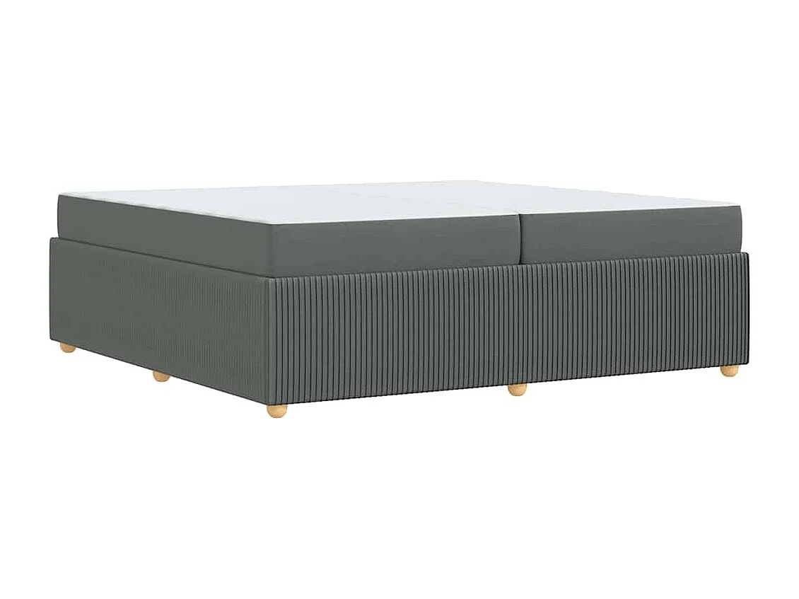 Cadre de lit avec matelas Gris foncé 200 x 200 cm tissu
