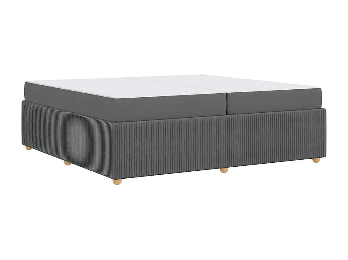 Cadre de lit avec matelas Gris foncé 200 x 200 cm tissu