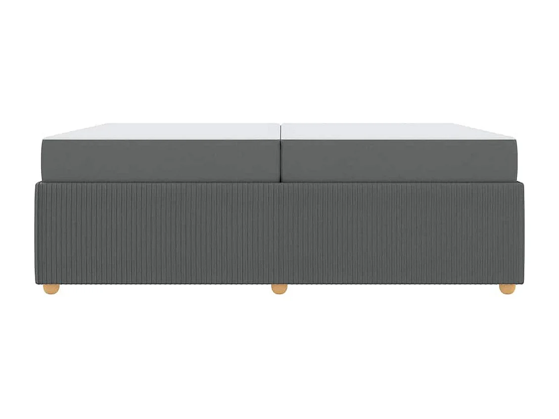 Cadre de lit avec matelas Gris foncé 200 x 200 cm tissu