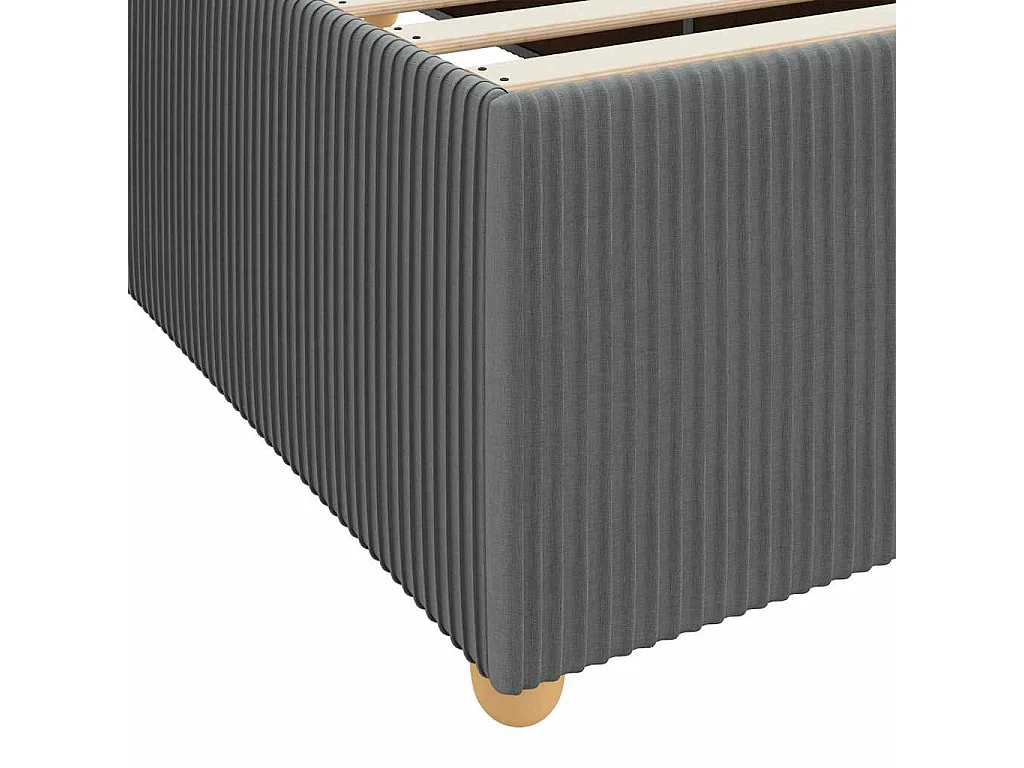 Cadre de lit avec matelas Gris foncé 200 x 200 cm tissu