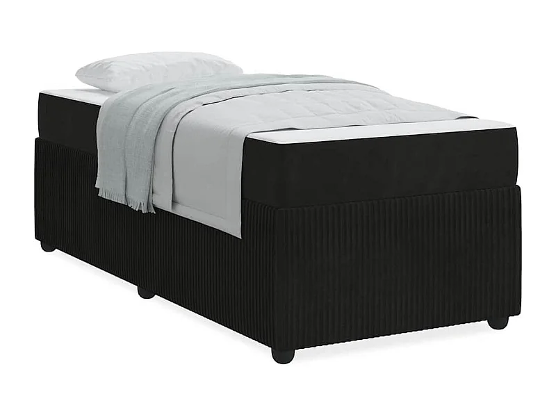 Estructura de cama con colchón Negro 90 x 190 cm Terciopelo