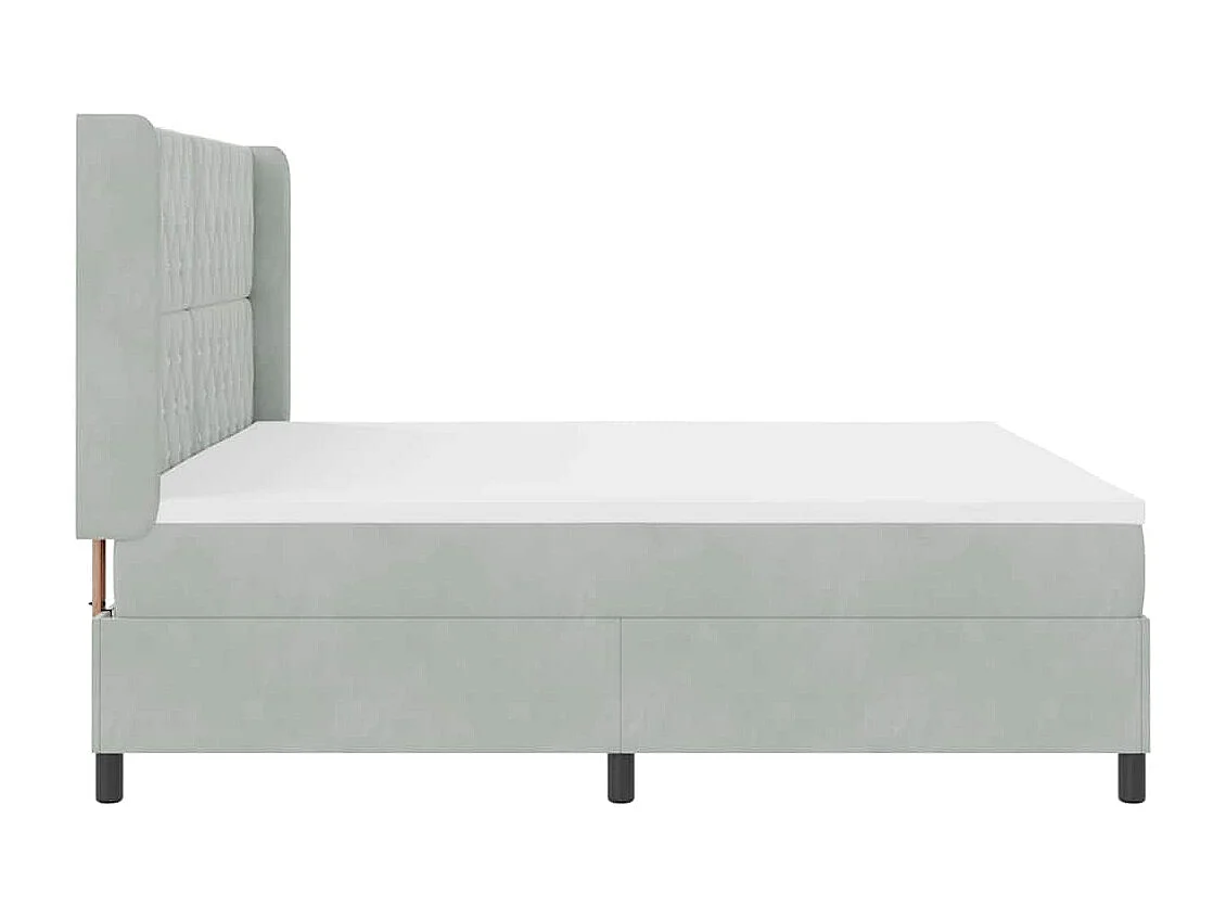 Cadre de lit avec Matelas LED Gris clair 200 x 200 cm Velours