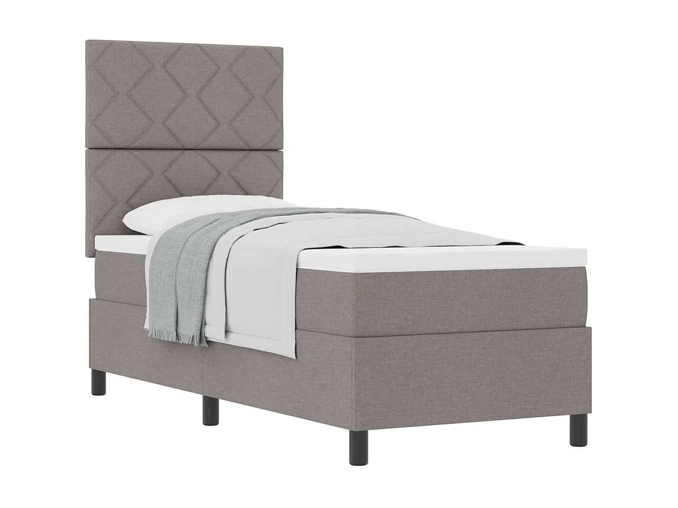 Cadre de lit avec matelas Taupe 80 x 200 cm tissu