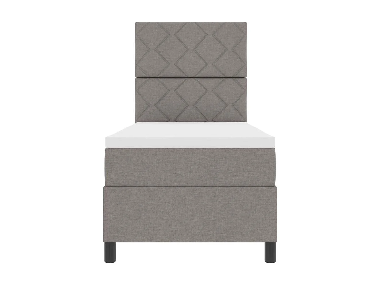 Cadre de lit avec matelas Taupe 80 x 200 cm tissu