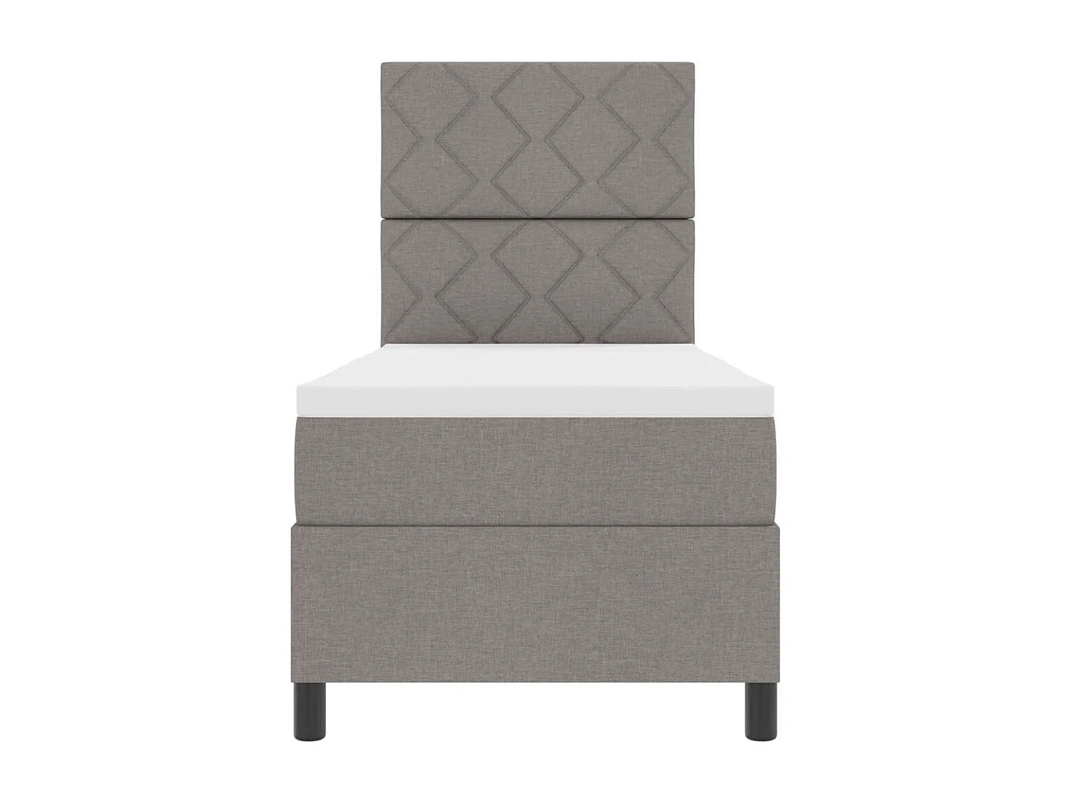 Cadre de lit avec matelas Taupe 80 x 200 cm tissu