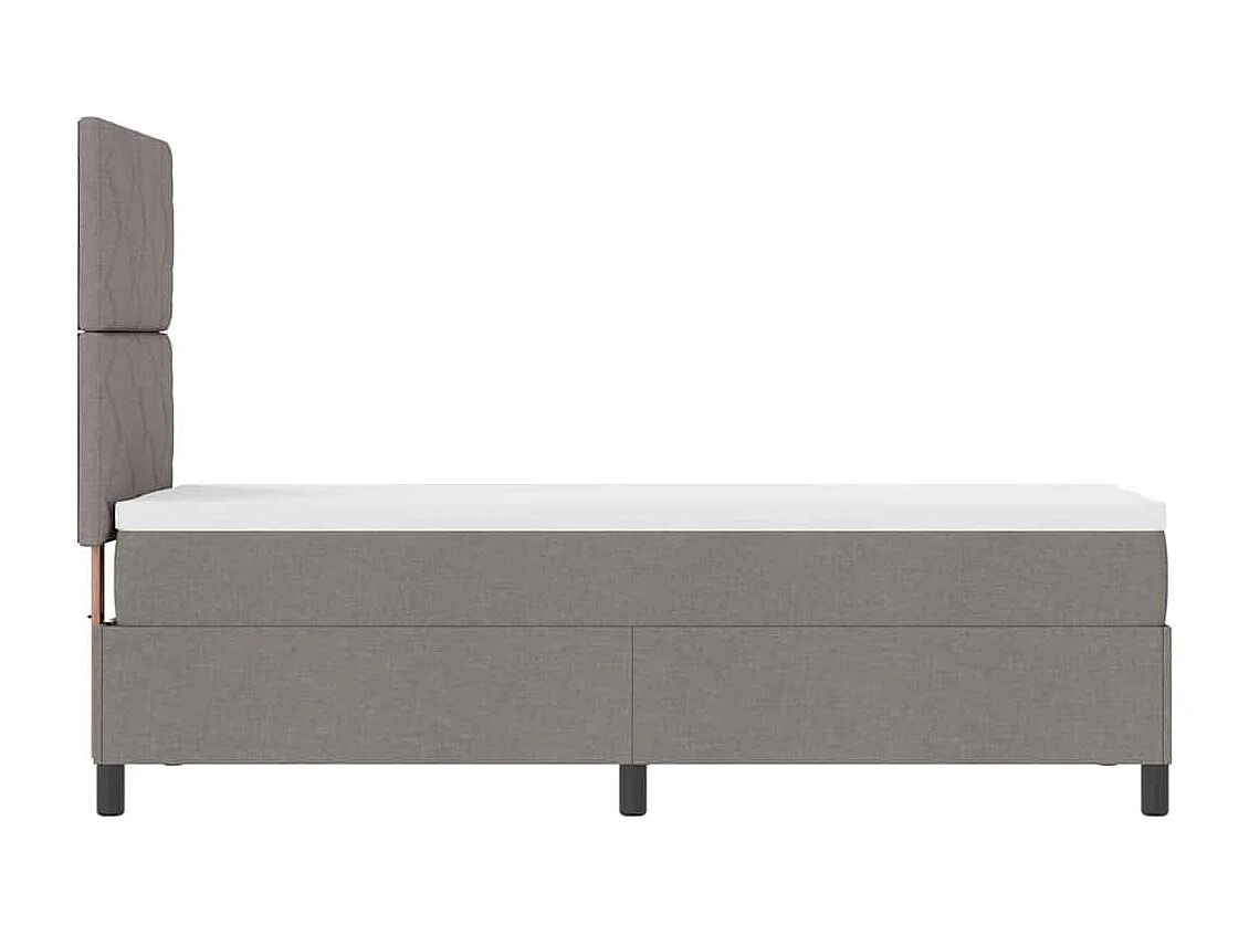 Cadre de lit avec matelas Taupe 80 x 200 cm tissu