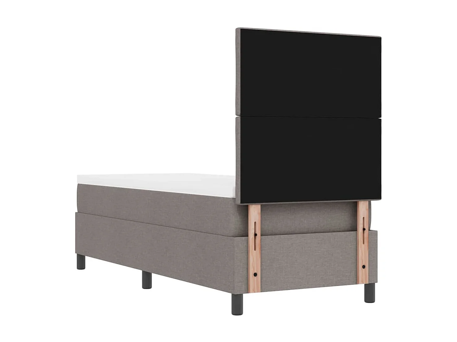 Cadre de lit avec matelas Taupe 80 x 200 cm tissu