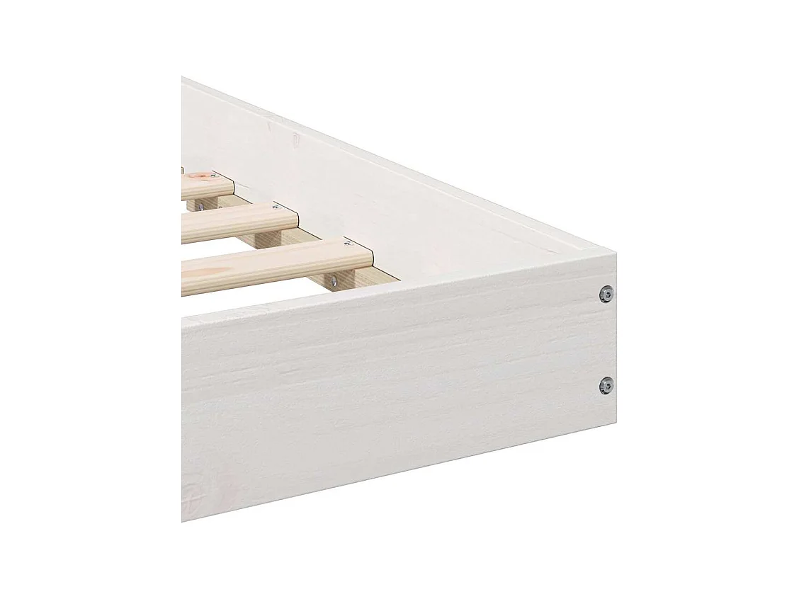 Cadre de lit Blanc 140 x 210 cm Bois massif en pin