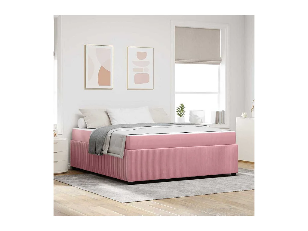 Cadre de lit avec matelas Rose 180 x 200 cm Velours