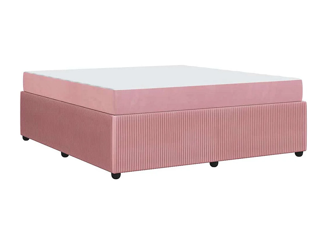 Estrutura de cama com colchão Rosa 180 x 200 cm Veludo