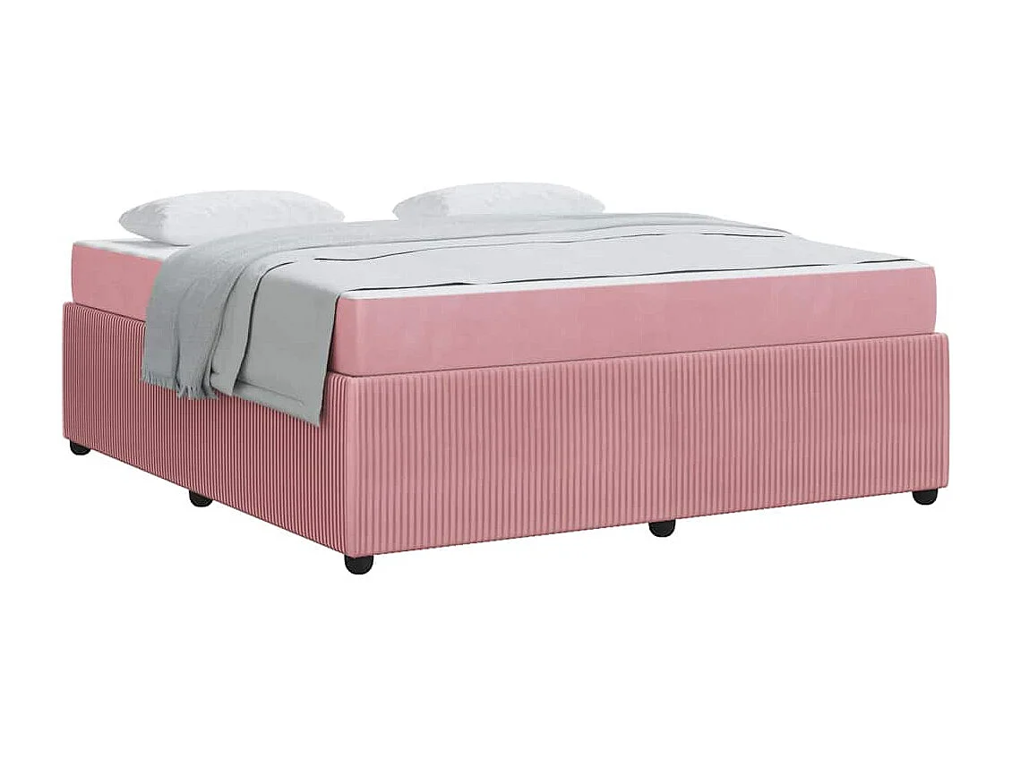 Estrutura de cama com colchão Rosa 180 x 200 cm Veludo