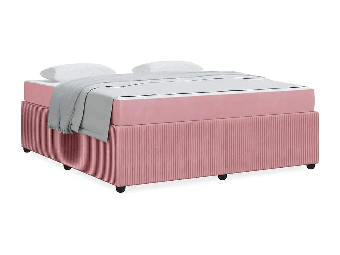 Estrutura de cama com colchão Rosa 180 x 200 cm Veludo