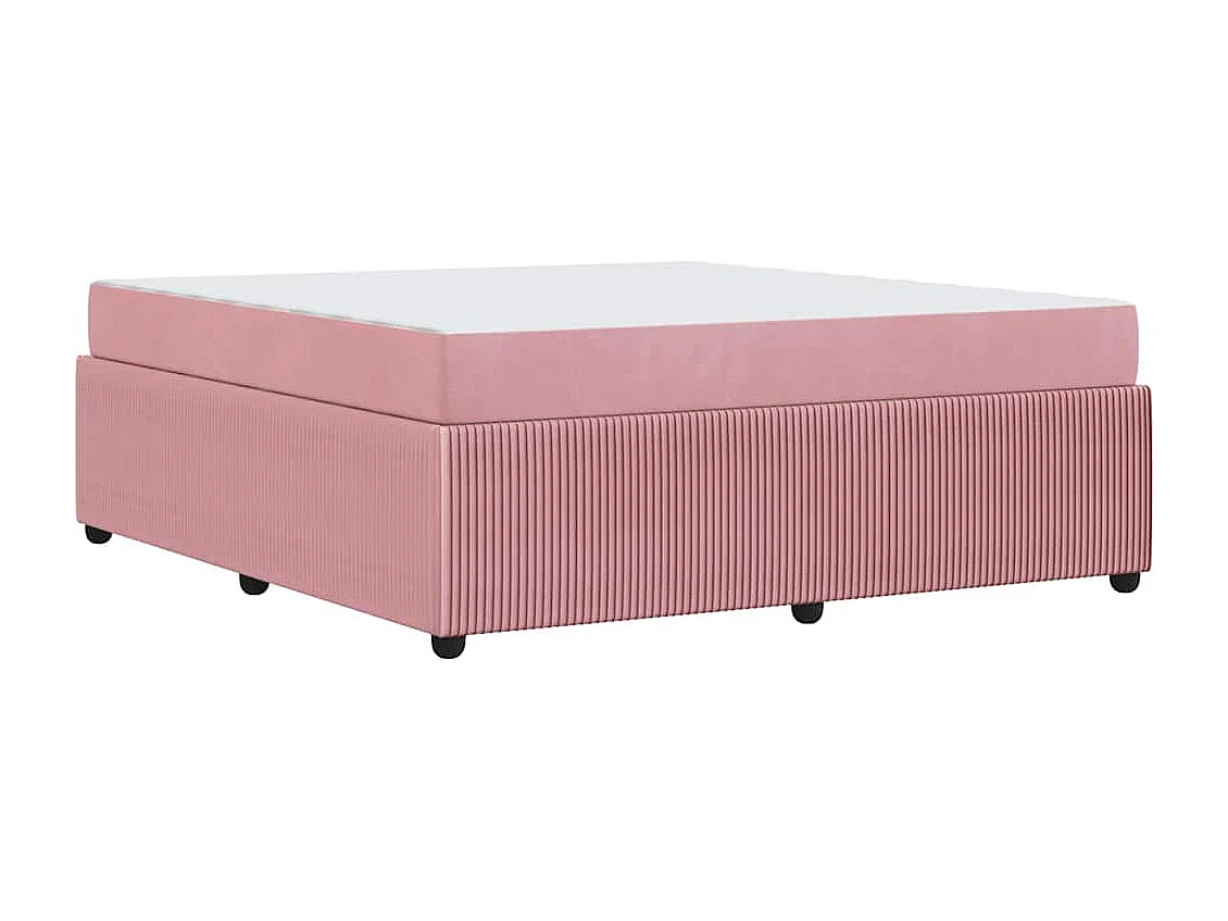 Estrutura de cama com colchão Rosa 180 x 200 cm Veludo