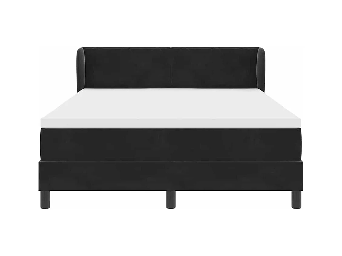 Boxspringbed met Matras Donkergrijs 80x200 cm Fluweel Zwart