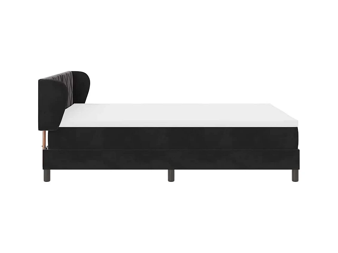 Boxspringbed met Matras Donkergrijs 80x200 cm Fluweel Zwart