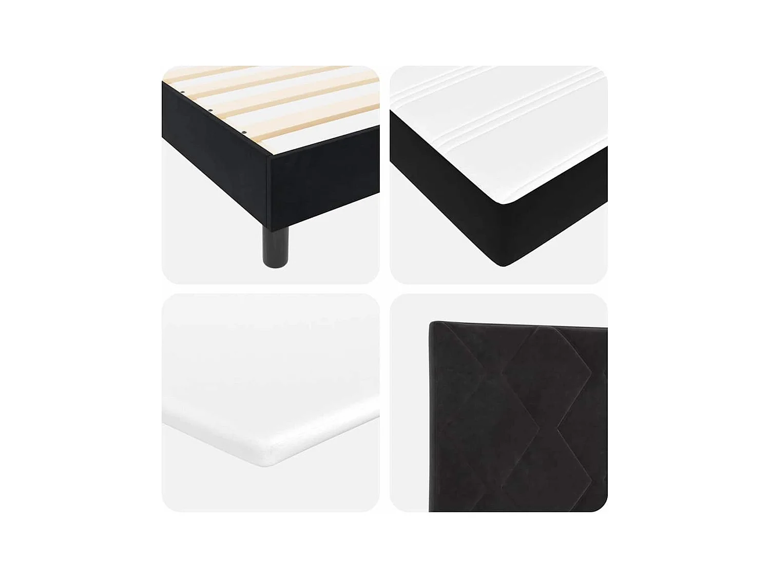 Boxspringbed met Matras Donkergrijs 80x200 cm Fluweel Zwart