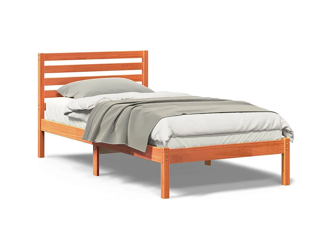 Cadre de lit Marron cire 100 x 200 cm Bois massif en pin