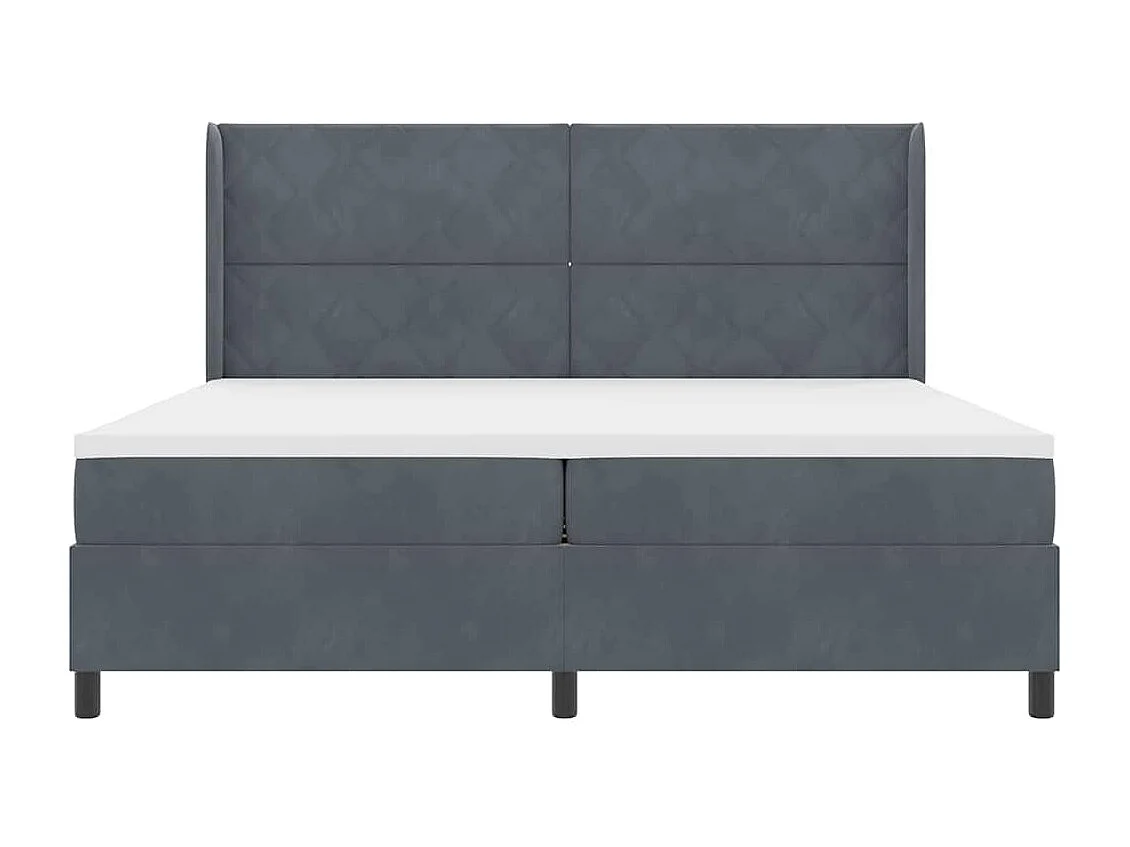 Cama tipo Box Spring Gris oscuro 200 x 200 cm Terciopelo