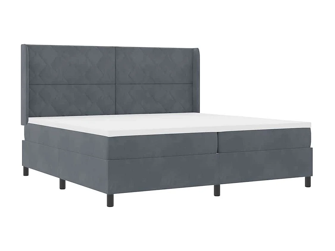 Cama tipo Box Spring Gris oscuro 200 x 200 cm Terciopelo