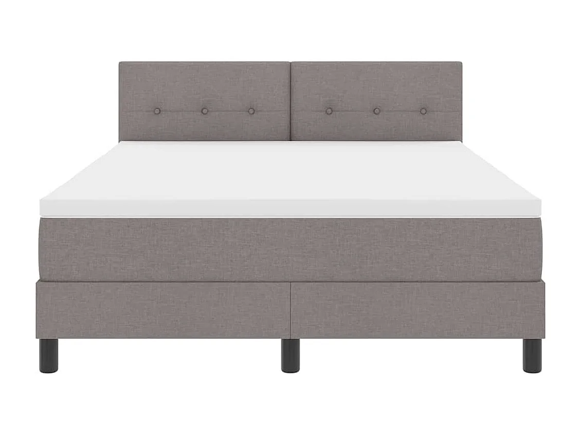 Cadre de lit avec matelas Taupe 140 x 190 cm tissu