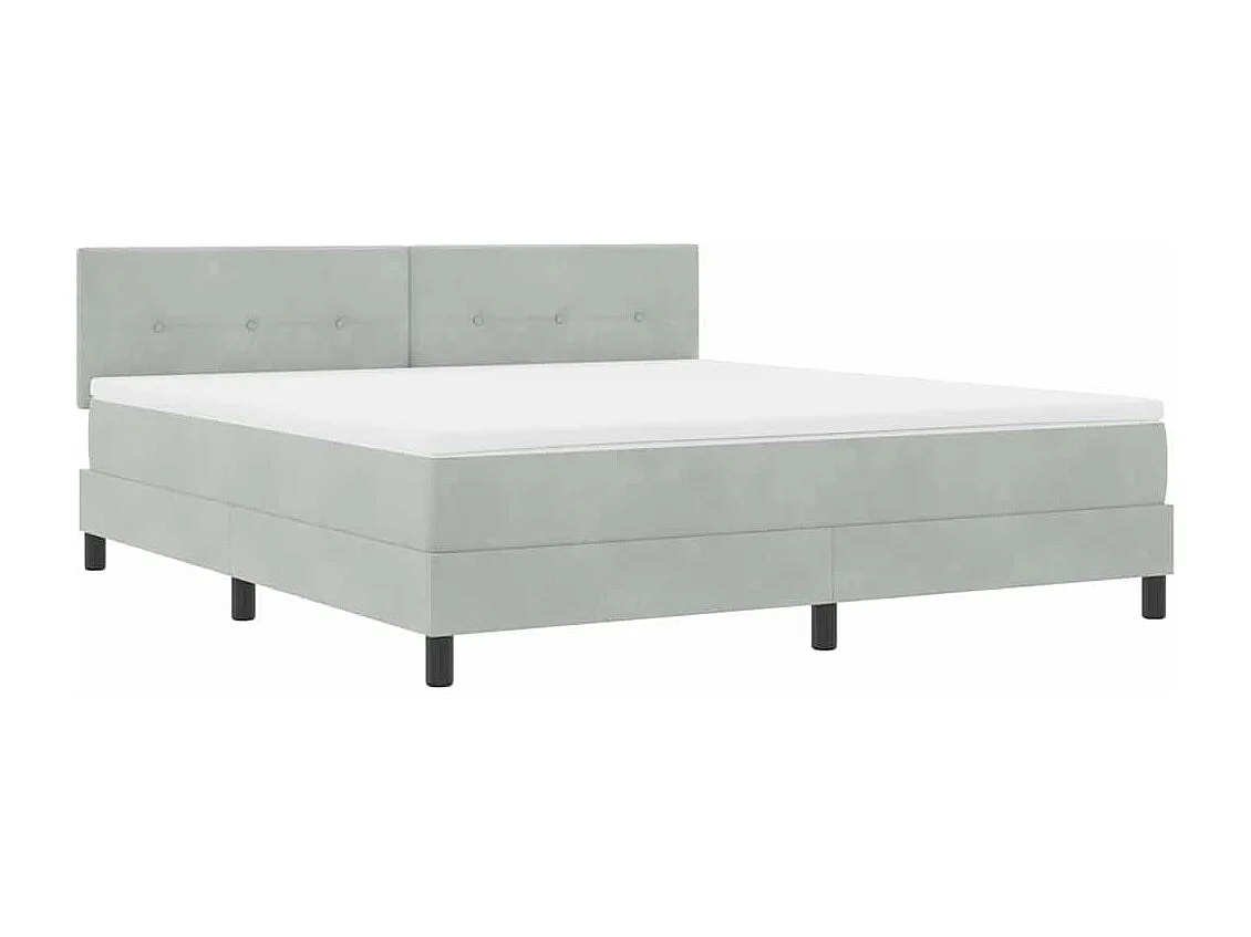 Cadre de lit avec tête de lit Gris clair 180 x 200 cm Velours