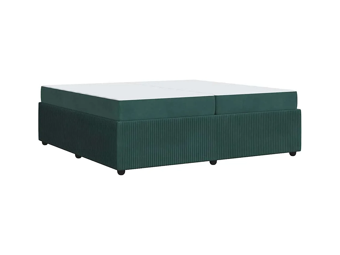 Cadre de lit avec matelas Vert foncé 200 x 200 cm Velours