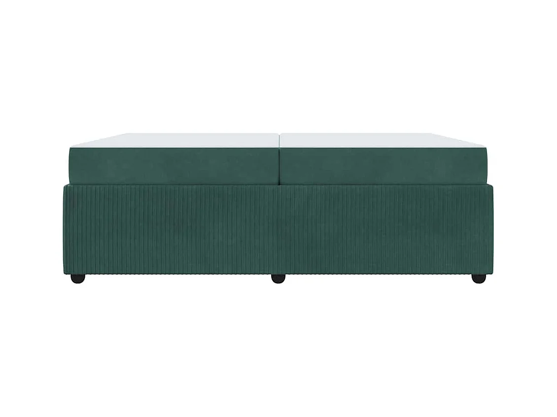 Cadre de lit avec matelas Vert foncé 200 x 200 cm Velours