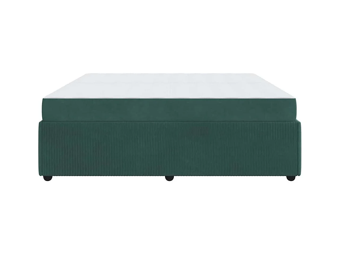 Cadre de lit avec matelas Vert foncé 200 x 200 cm Velours