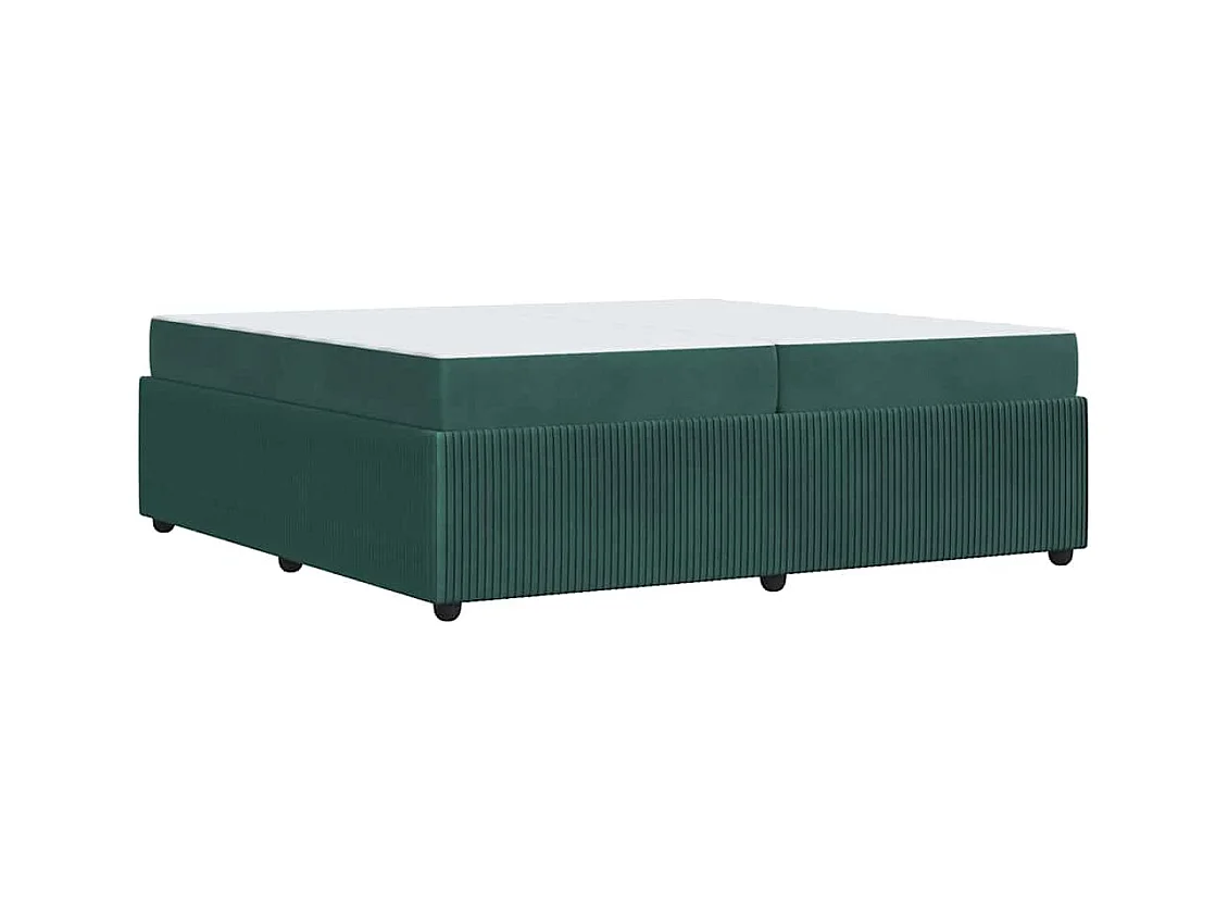 Cadre de lit avec matelas Vert foncé 200 x 200 cm Velours