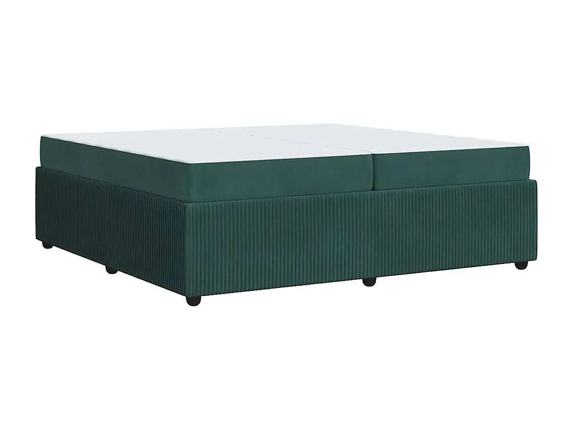 Cadre de lit avec matelas Vert foncé 200 x 200 cm Velours