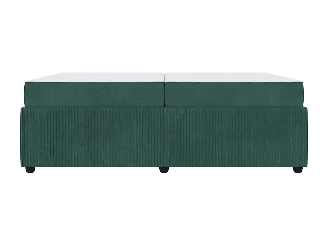 Cadre de lit avec matelas Vert foncé 200 x 200 cm Velours