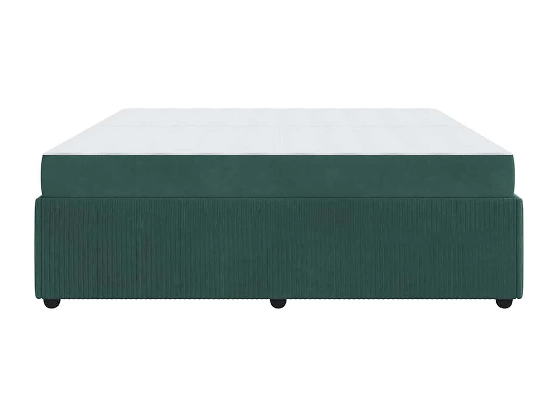 Cadre de lit avec matelas Vert foncé 200 x 200 cm Velours