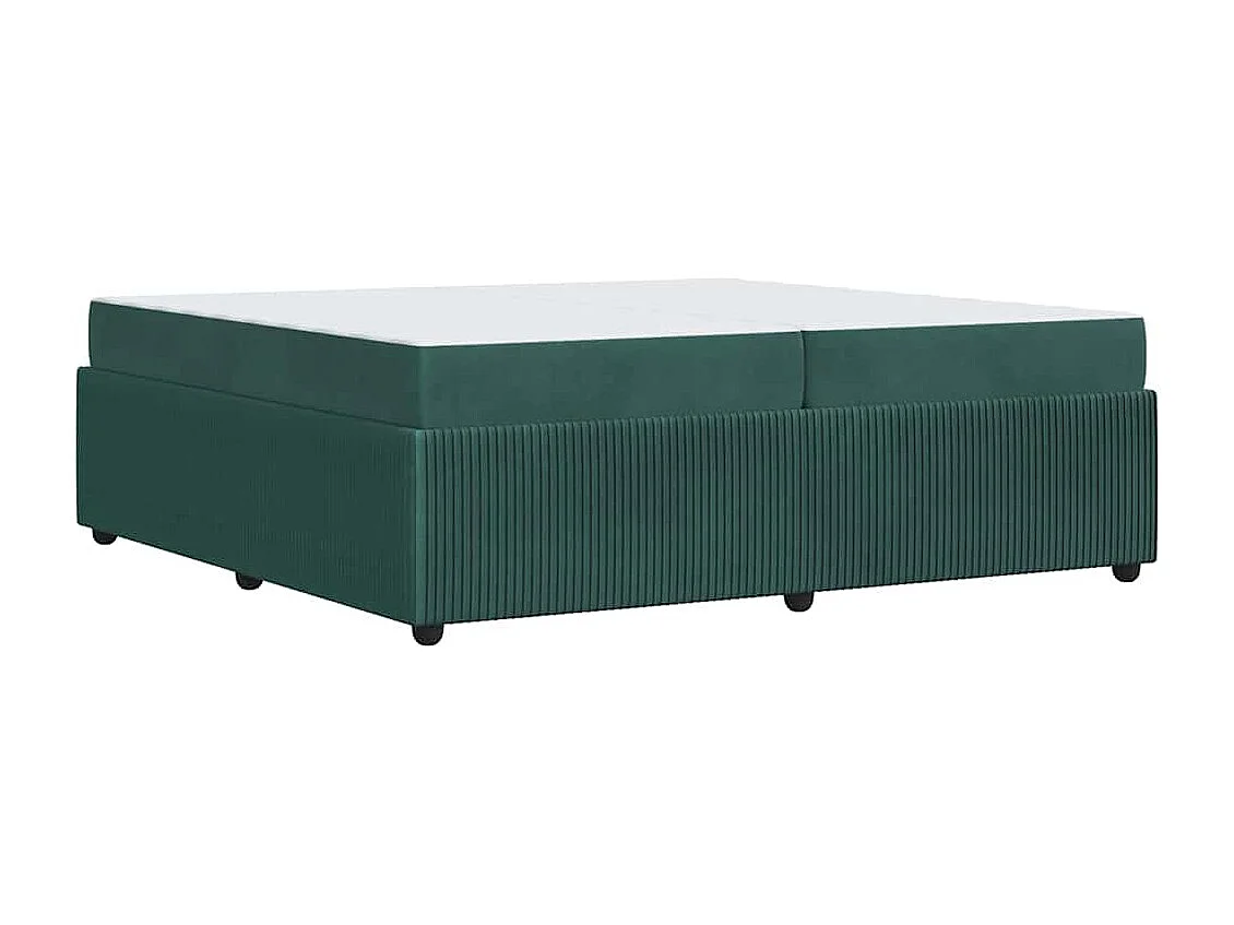 Cadre de lit avec matelas Vert foncé 200 x 200 cm Velours