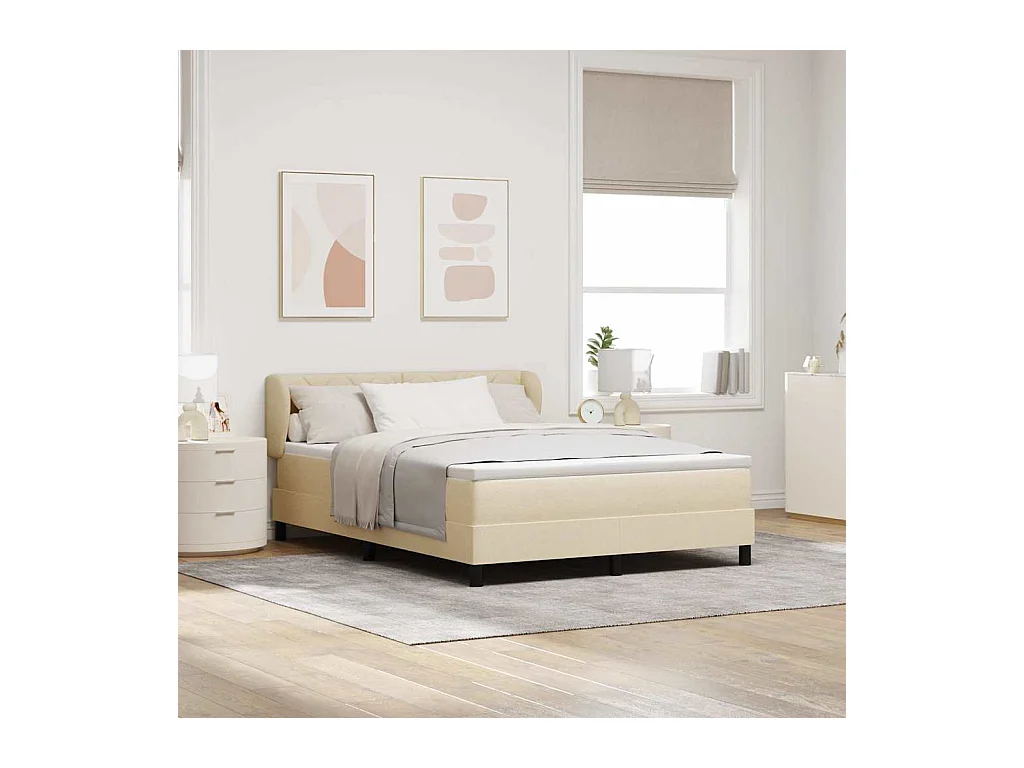 Boxspringbed met matras met matras Crème 160 x 200 cm Stof