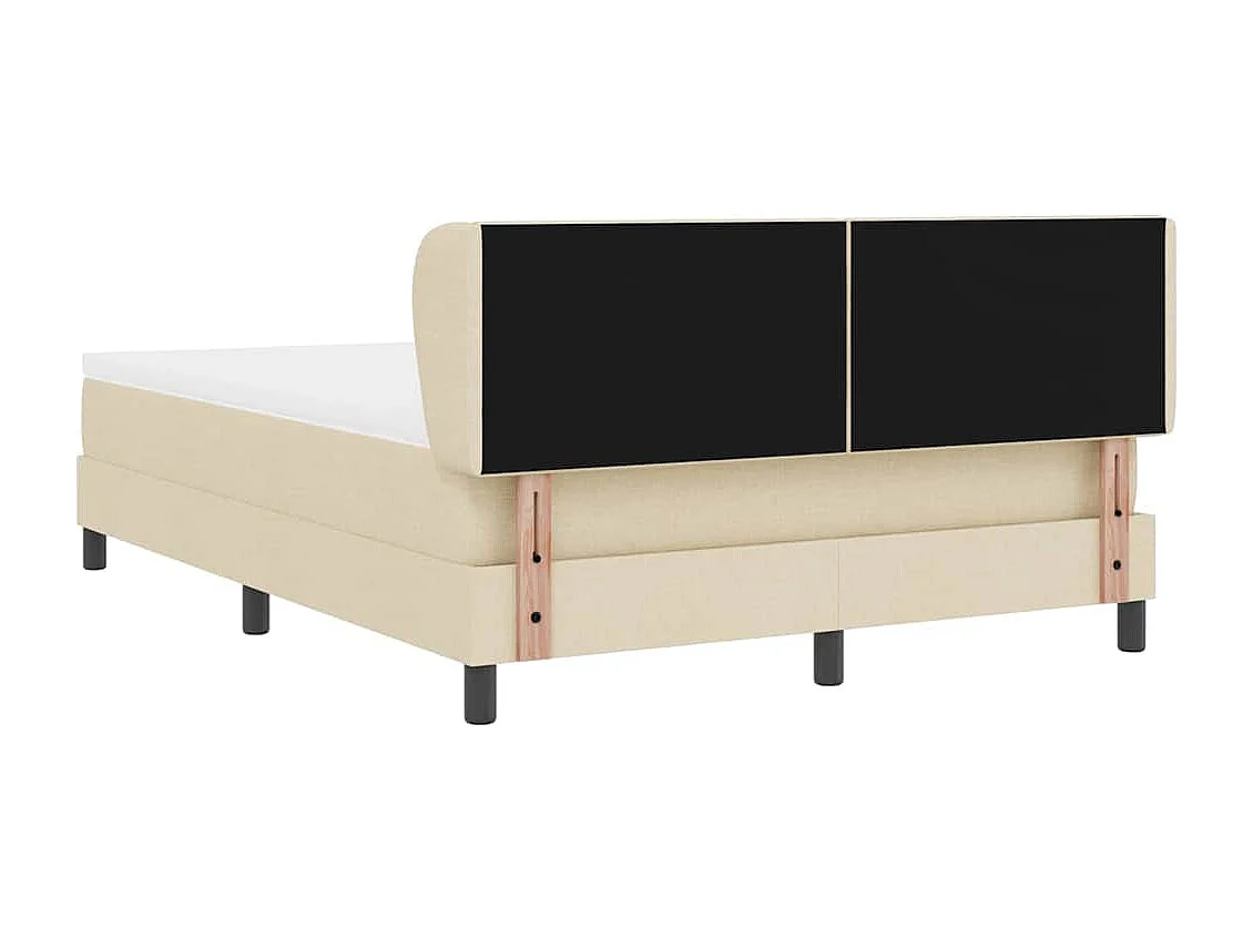 Cadre de lit avec matelas Crème 160 x 200 cm tissu