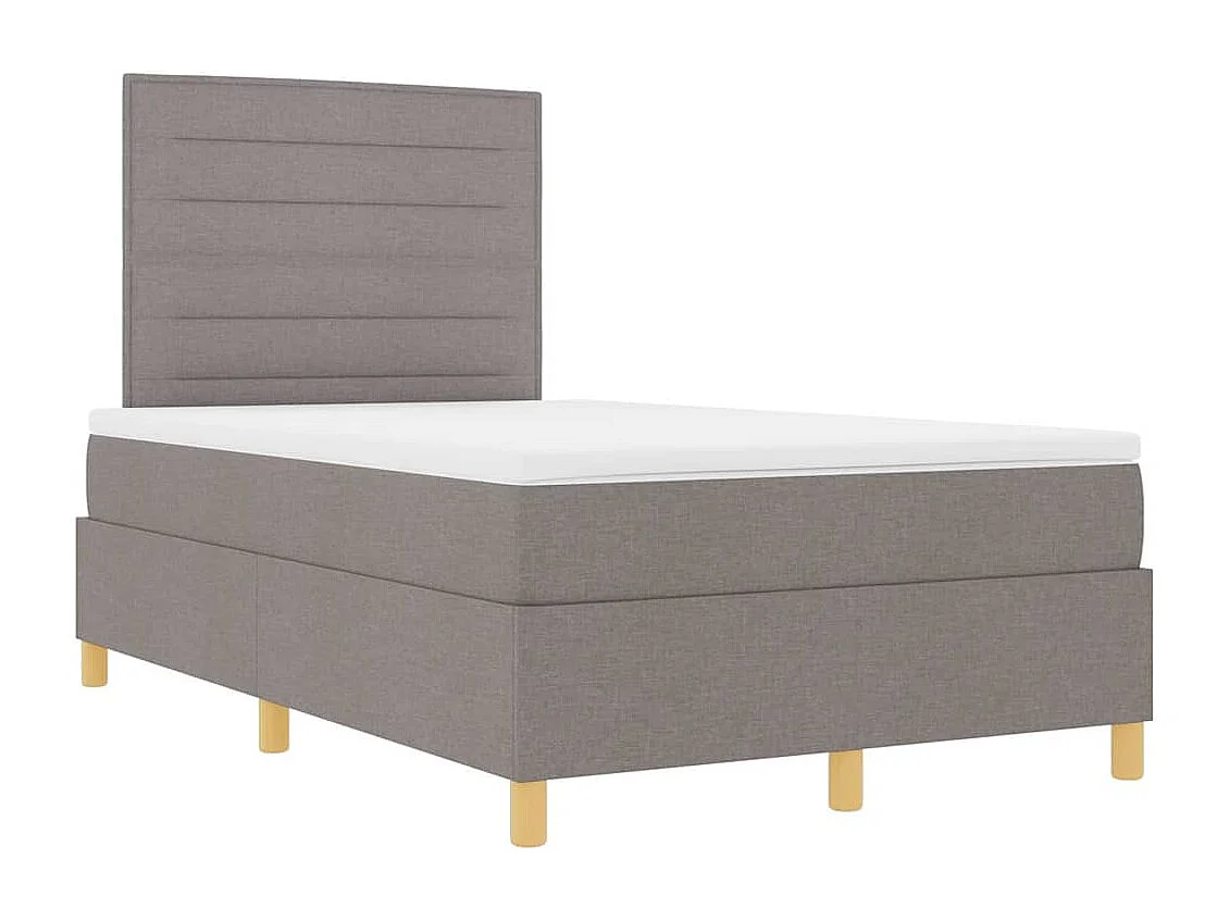 Cama tipo Box Spring con cabecera Taupé 120 x 200 cm tela