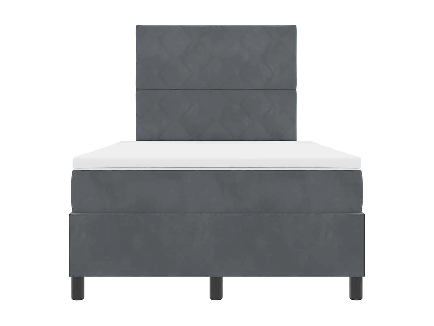 Cama tipo Box Spring Gris oscuro 120 x 200 cm Terciopelo