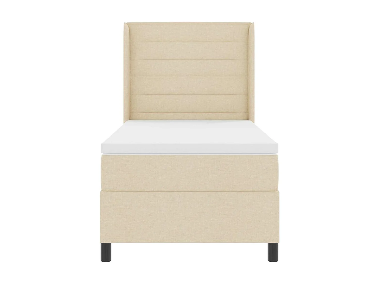 Boxspring bed met matras met hoofdeinde Crème 80 x 200 cm Stof