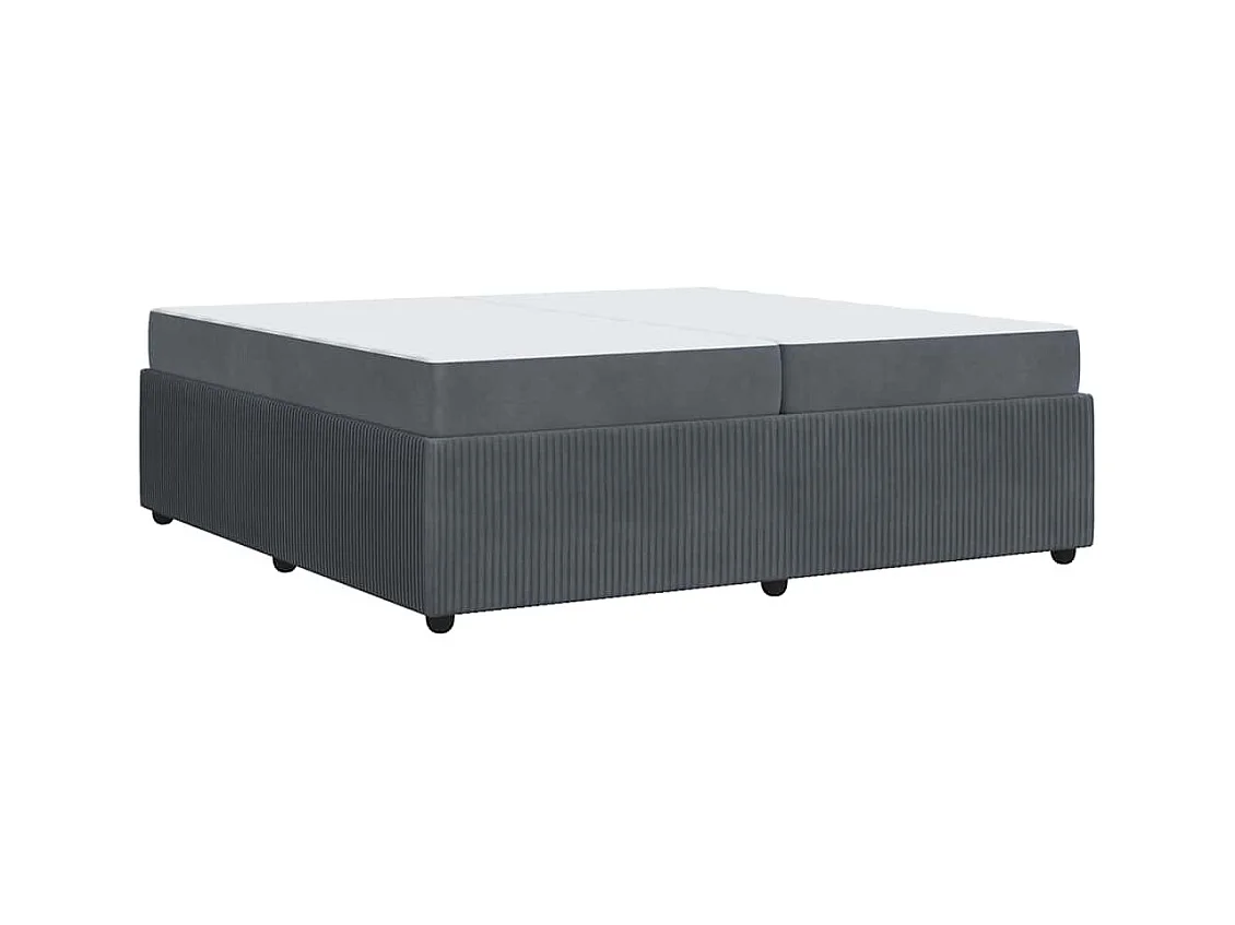 Cadre de lit avec matelas Gris foncé 200 x 200 cm Velours