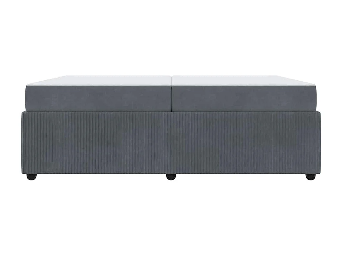 Cadre de lit avec matelas Gris foncé 200 x 200 cm Velours
