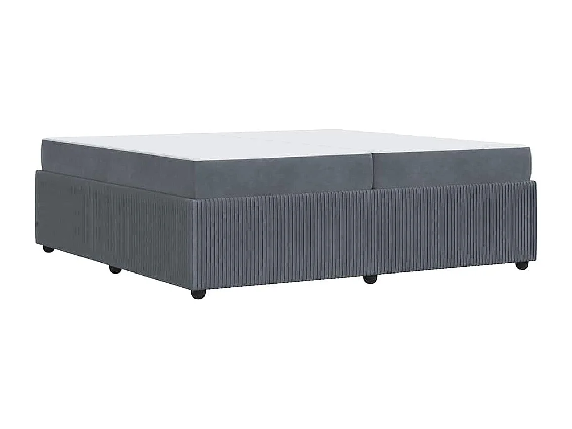 Cadre de lit avec matelas Gris foncé 200 x 200 cm Velours