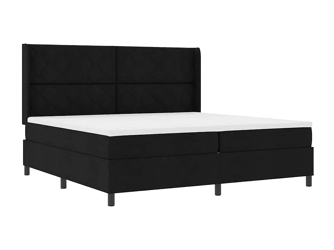 Cadre de lit avec matelas Noir 200 x 200 cm tissu