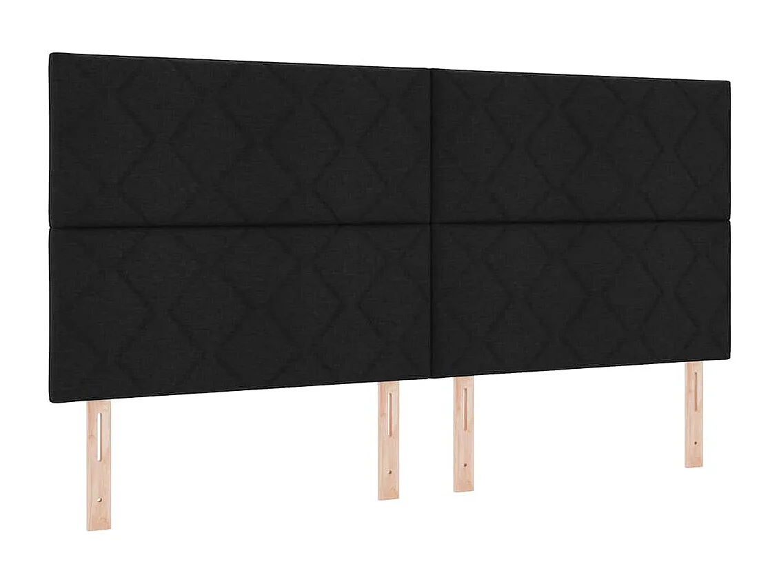 Cadre de lit avec matelas Noir 200 x 200 cm tissu