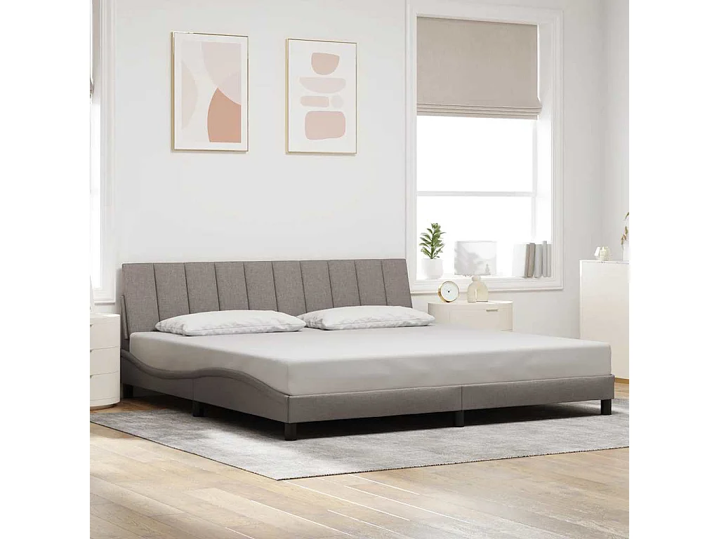 Bedframe zonder matras "Hanko" stof taupe 200x200 cm