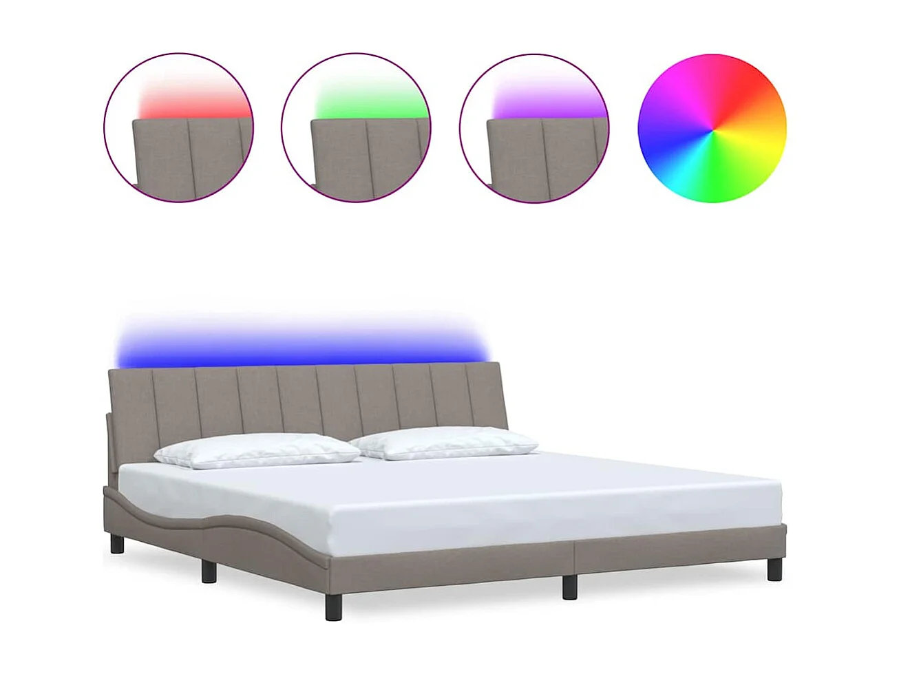 Bedframe zonder matras "Hanko" stof taupe 200x200 cm