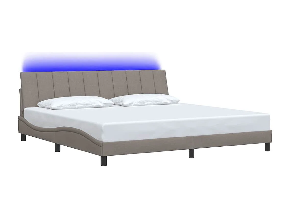 Bedframe zonder matras "Hanko" stof taupe 200x200 cm