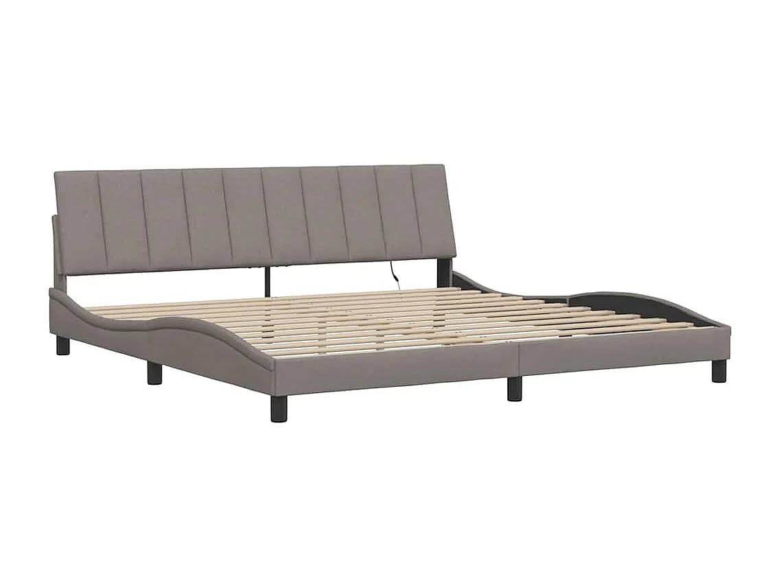Bedframe zonder matras "Hanko" stof taupe 200x200 cm